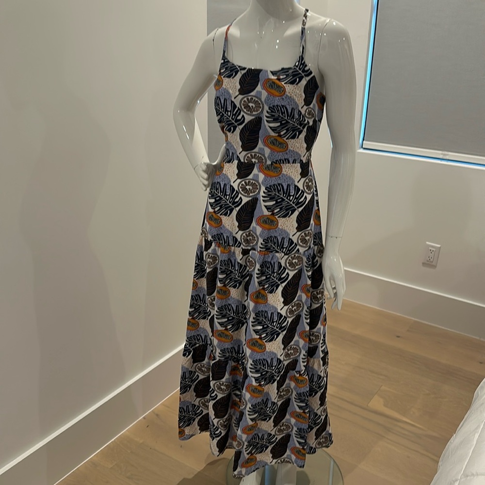 Rusty Multicolored Spaghetti Strap Sundress Maxi